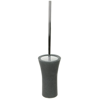 Toilet Brush Free Standing Toilet Brush Holder Made From Stone in Black Finish Gedy AU33-14